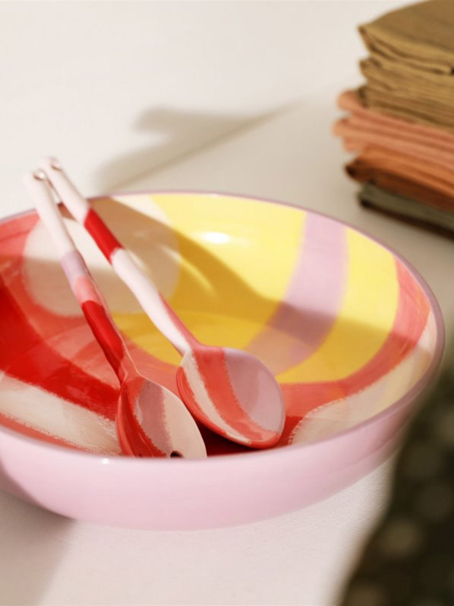 Salatbestik i multi pink