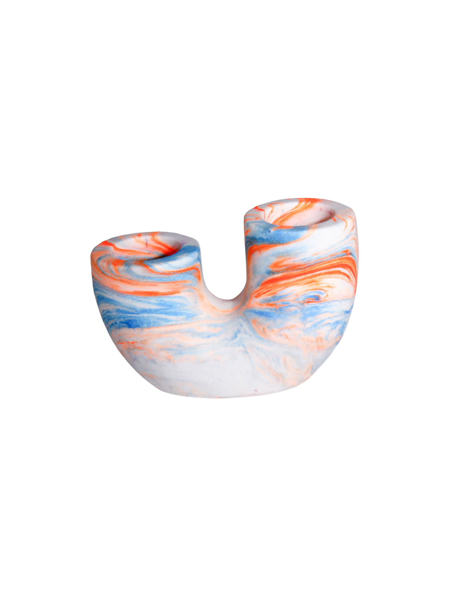 U shaped lysestage i orange/blå mønster