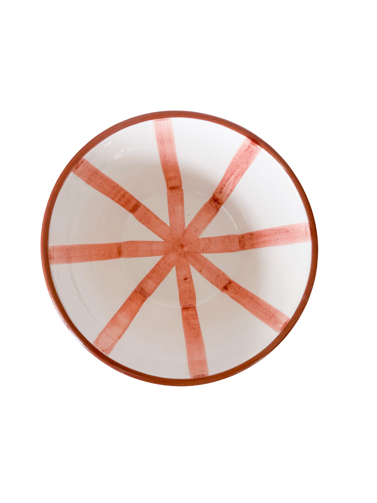 Håndlavet skål med terracotta striber