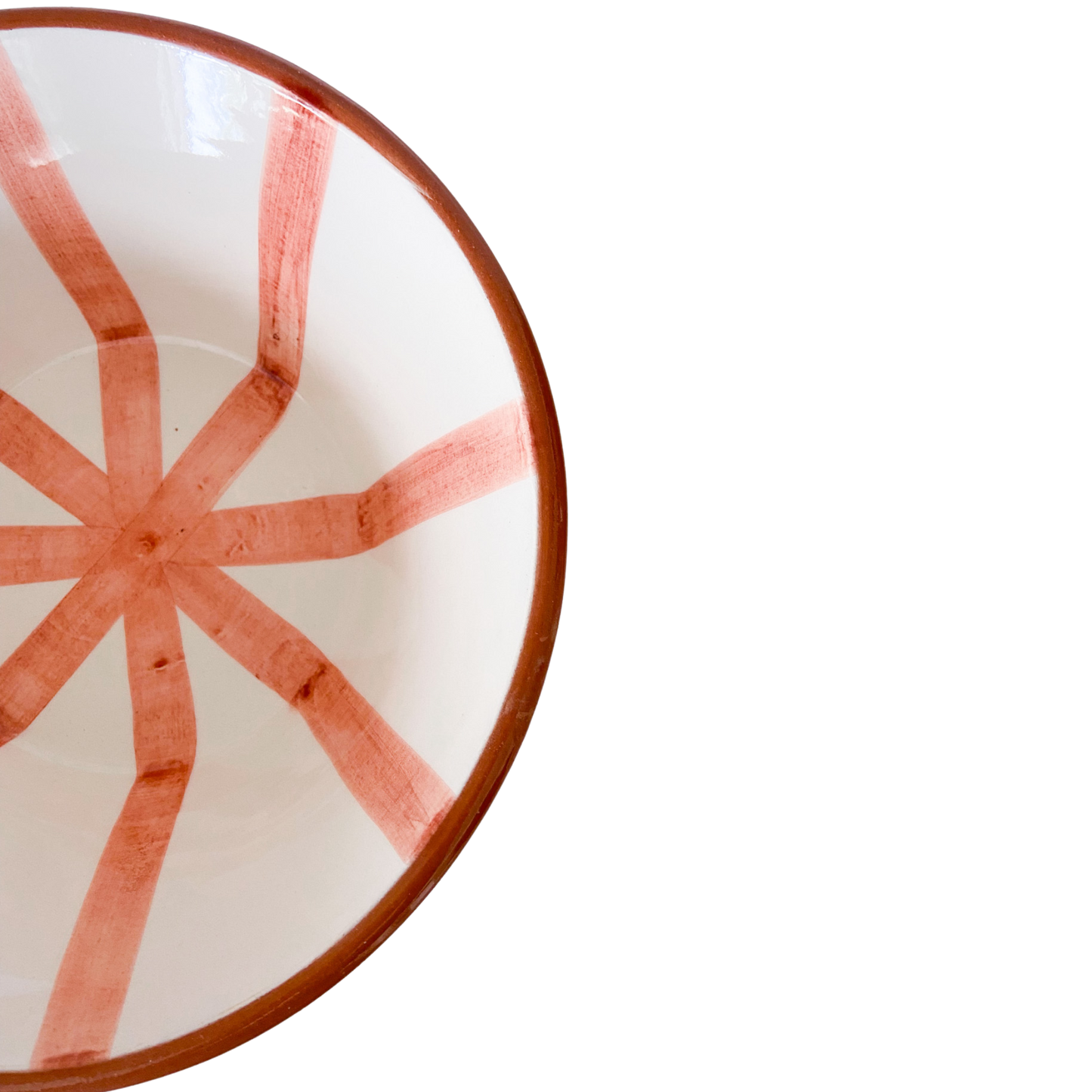 Håndlavet skål med terracotta striber