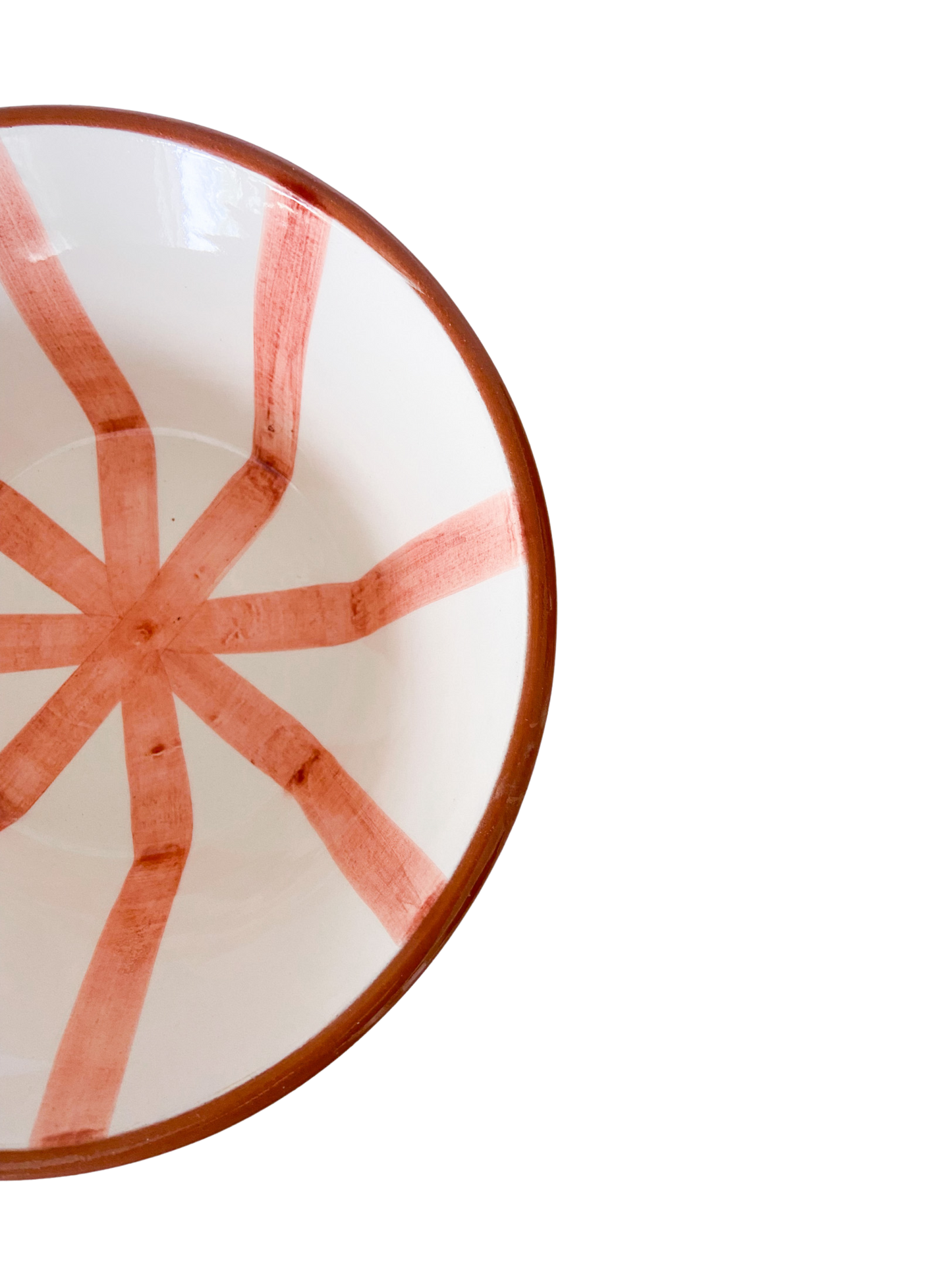 Håndlavet skål med terracotta striber