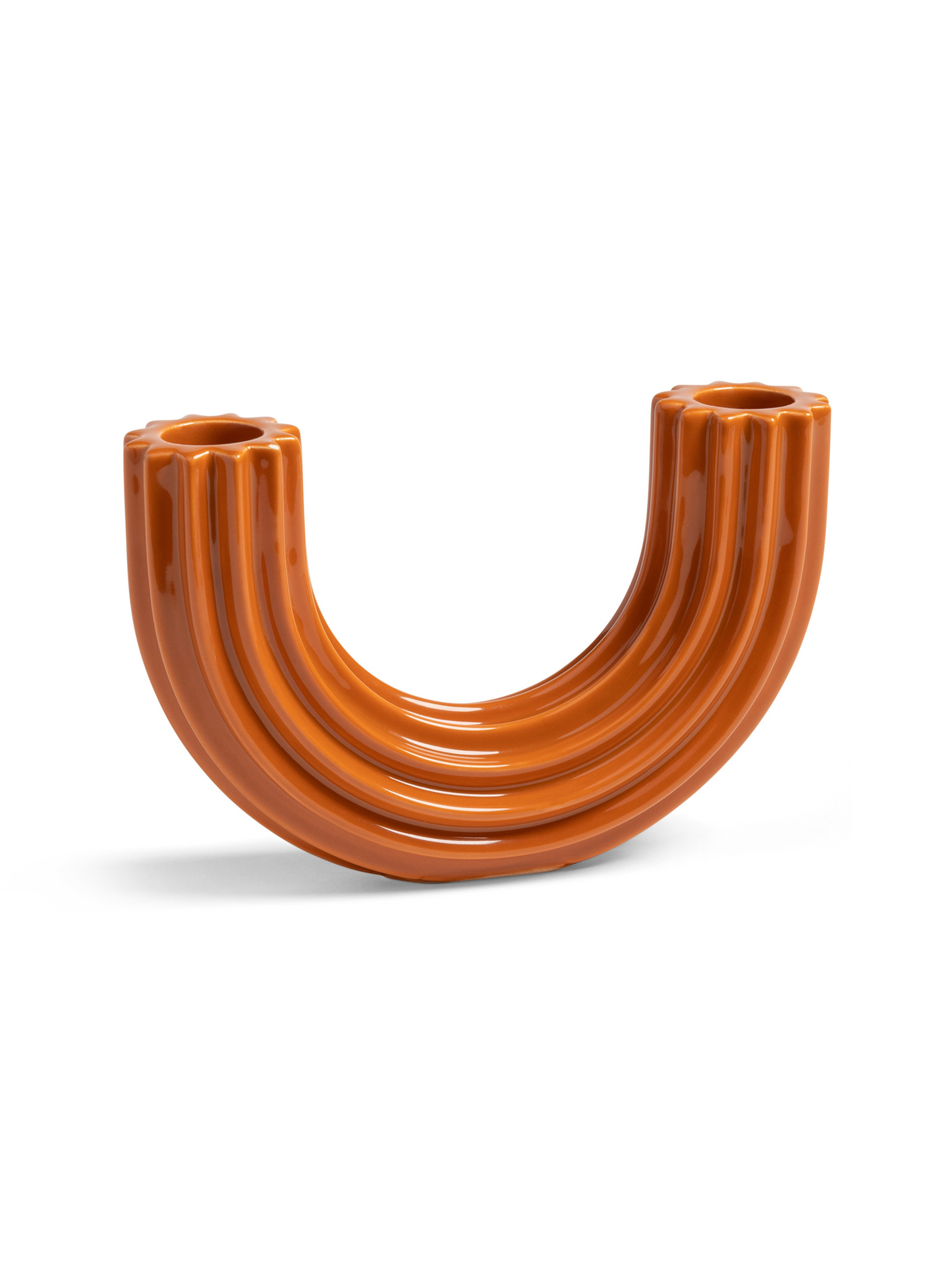 Orange churros lysestage til to lys