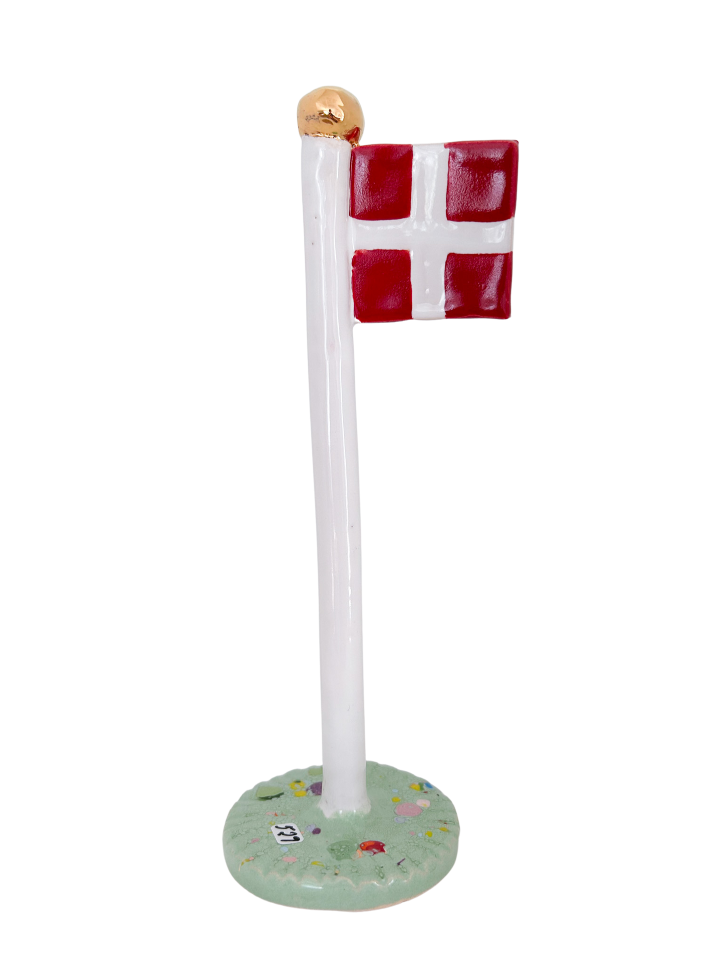 Grønt The Clay Play keramik flag med guld knop