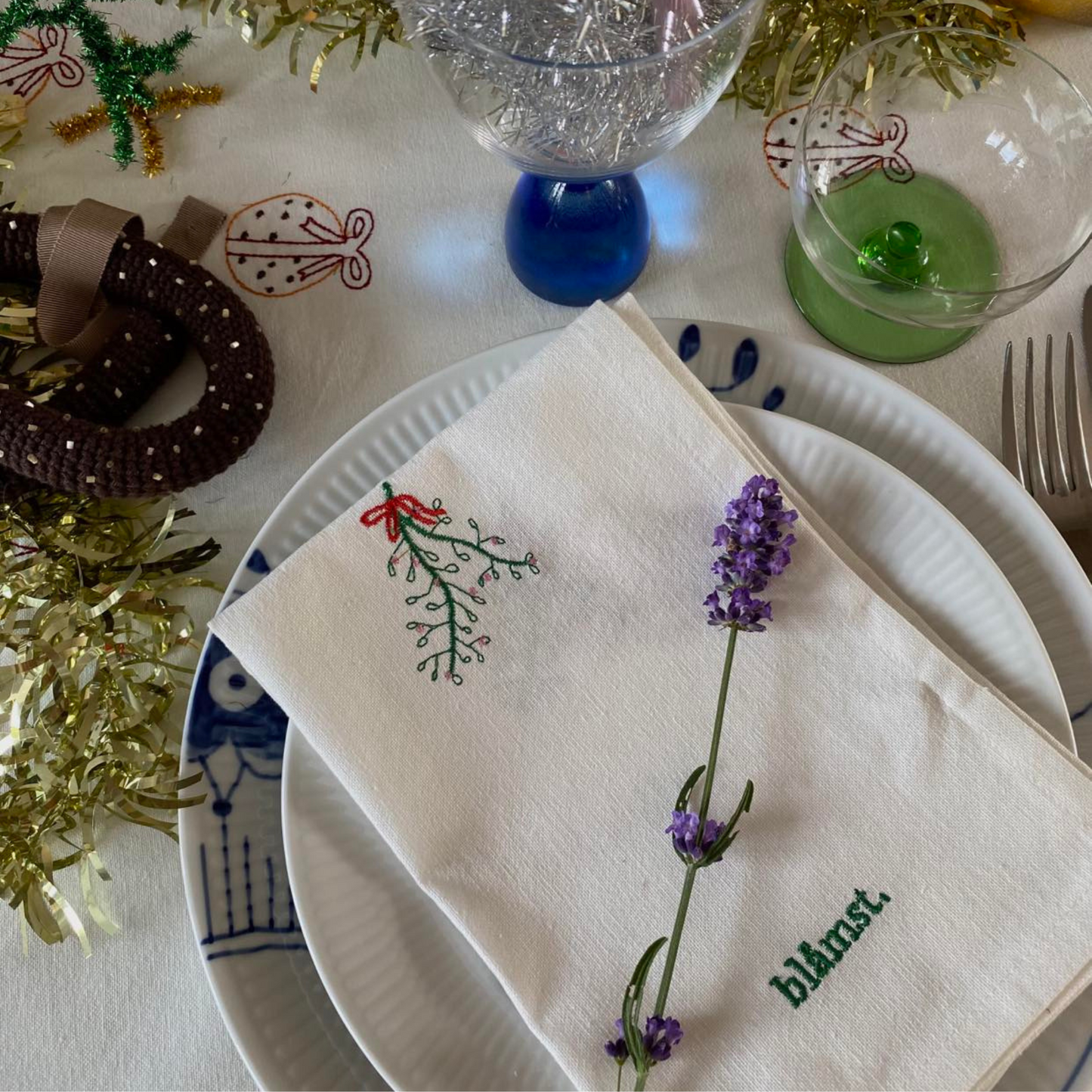 Mistelten stofservietter (2-pack)