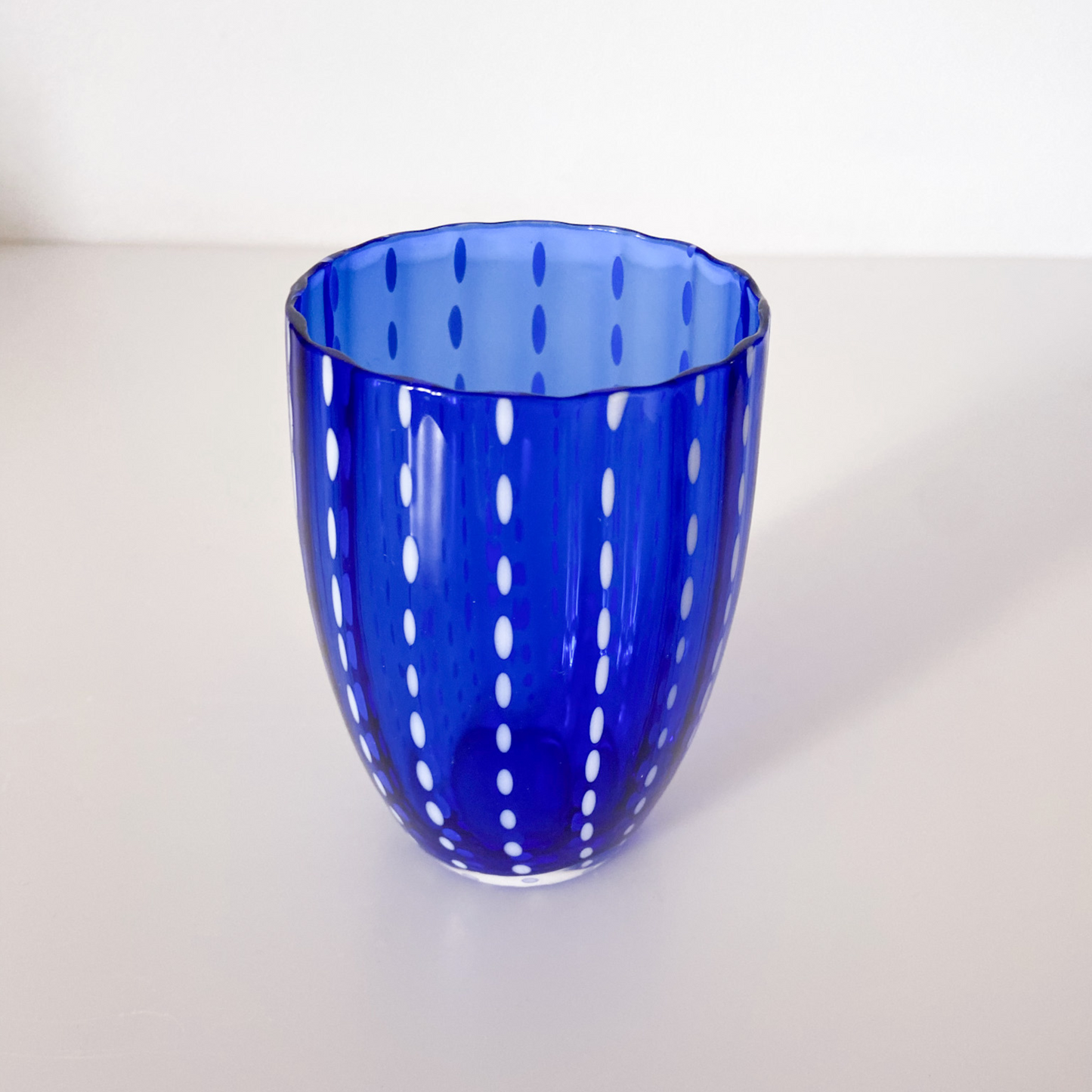 Blå perle glas
