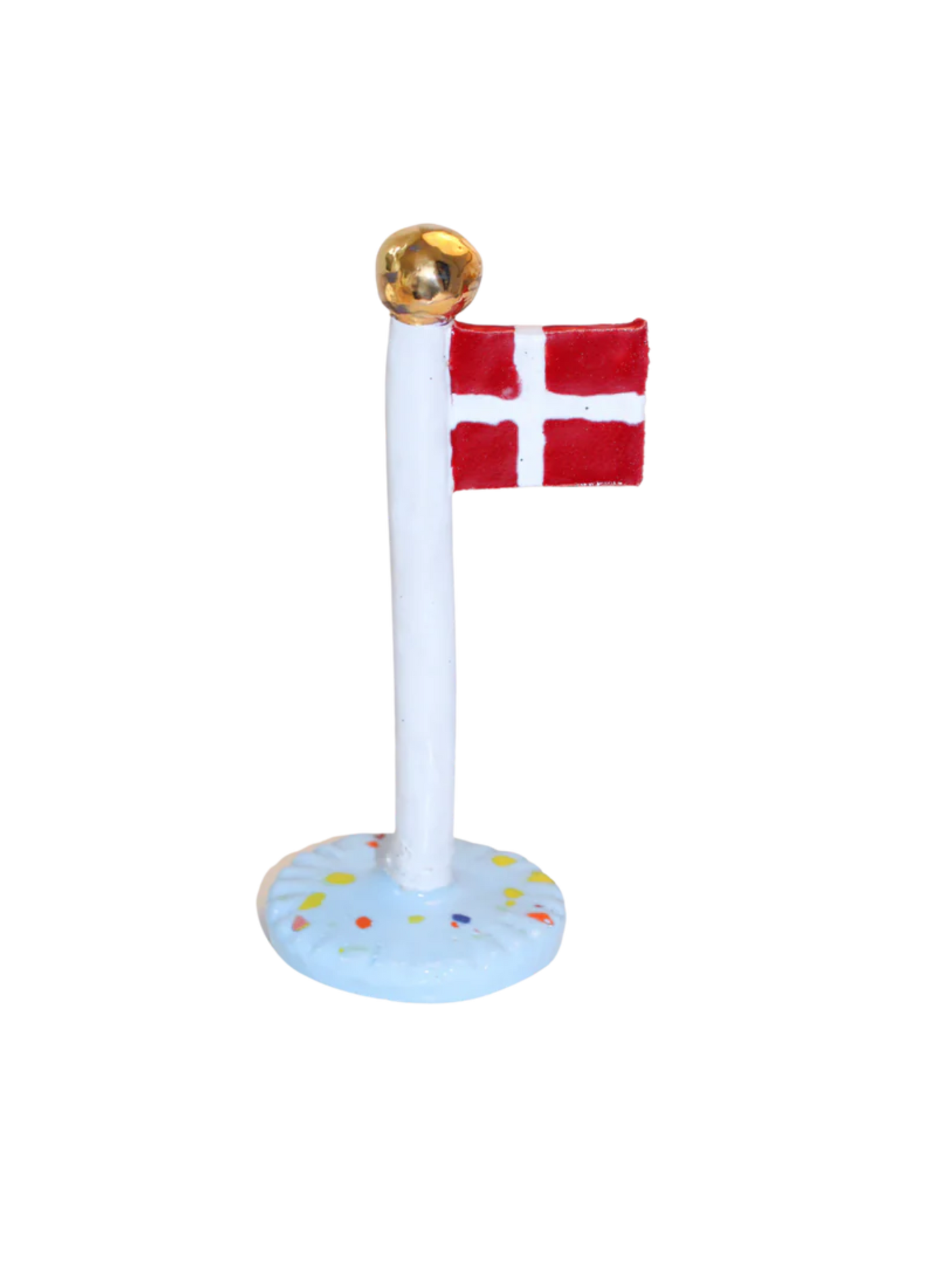 Blåt The Clay Play keramik flag med guld knop