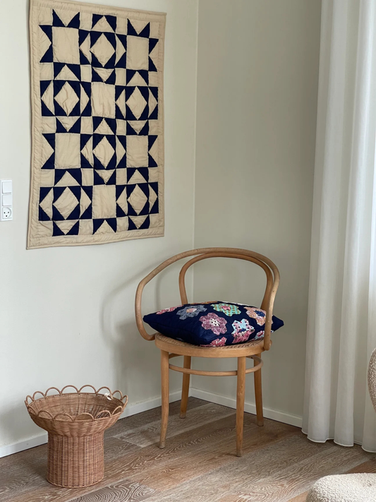 Jou patchwork vægtæppe quilt #7 i blå