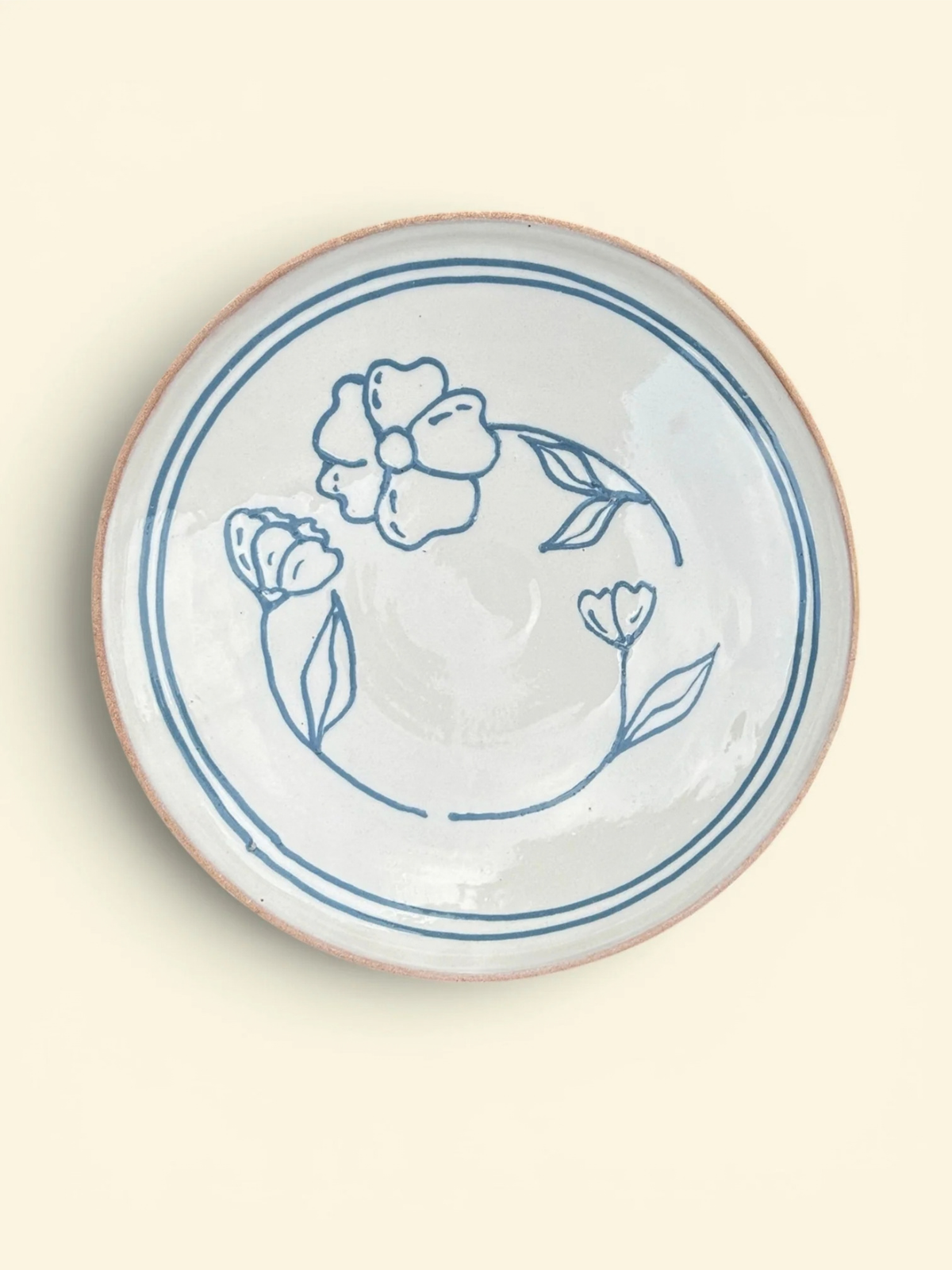 Simone Double Flower Plate L new blue