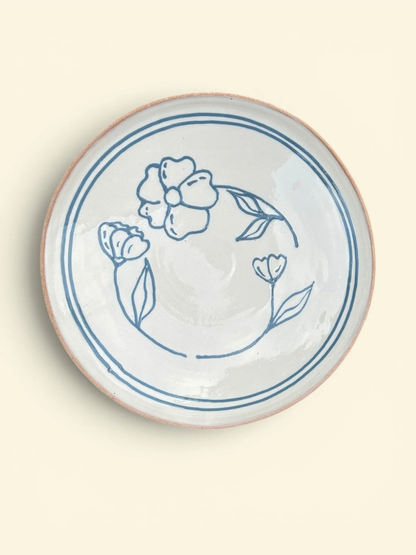 Simone Double Flower Plate L new blue