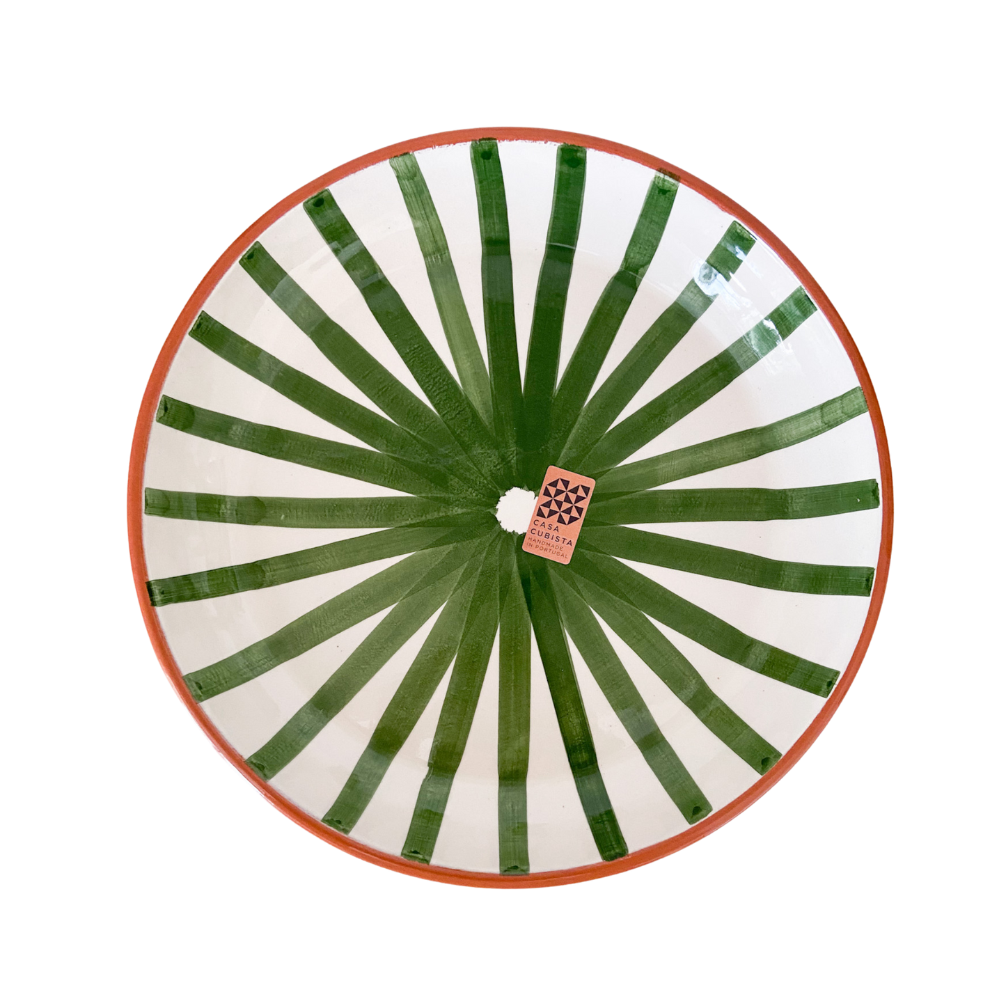 Keramikfad med grønne striber