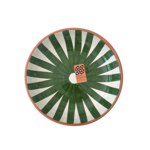 Keramikfad med grønne striber (M)