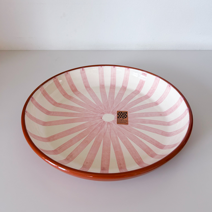 Keramikfad med lyserøde striber