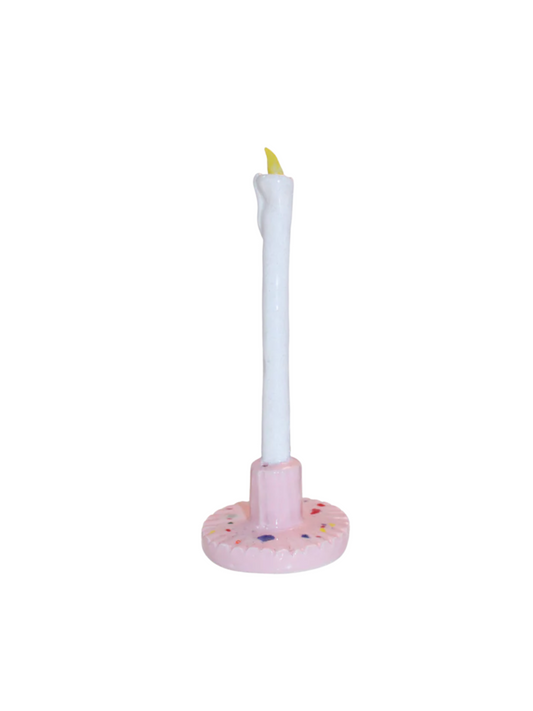 Lys i keramik - Blossom Pink gnist Dot