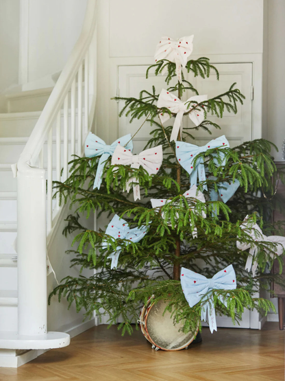 Julesløjfe med hjerter – Lyseblå