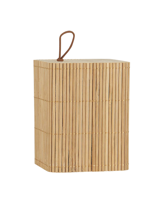 Æske m/bambuslåg kvadratisk