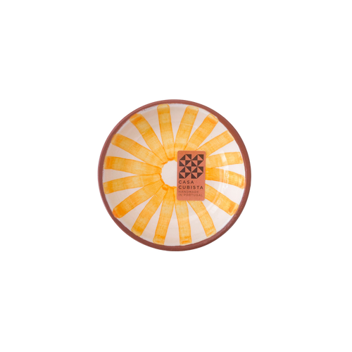 Keramikskål med gule striber (S)
